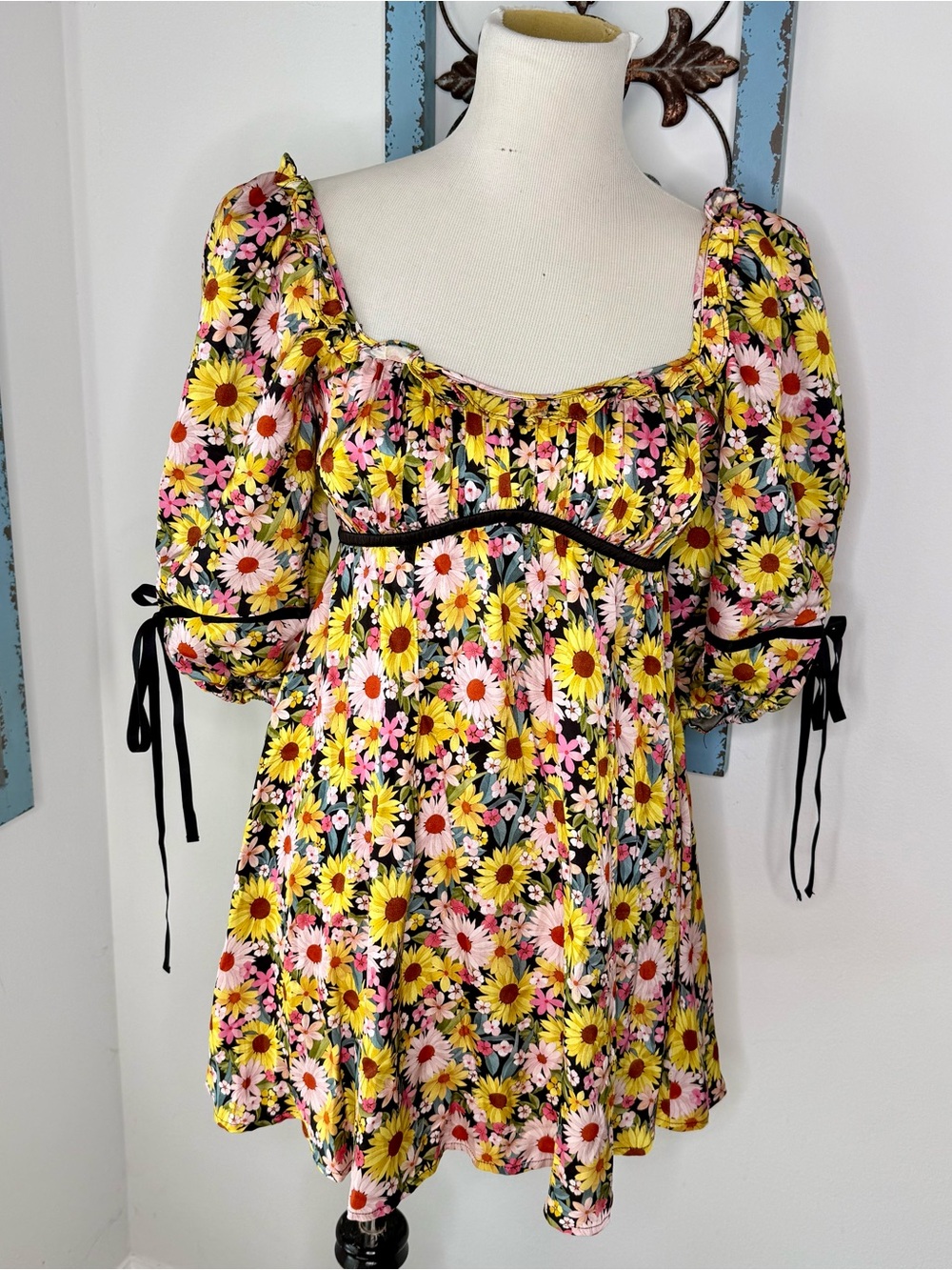 For Love & Lemons Sylvia Floral Mini Dress
